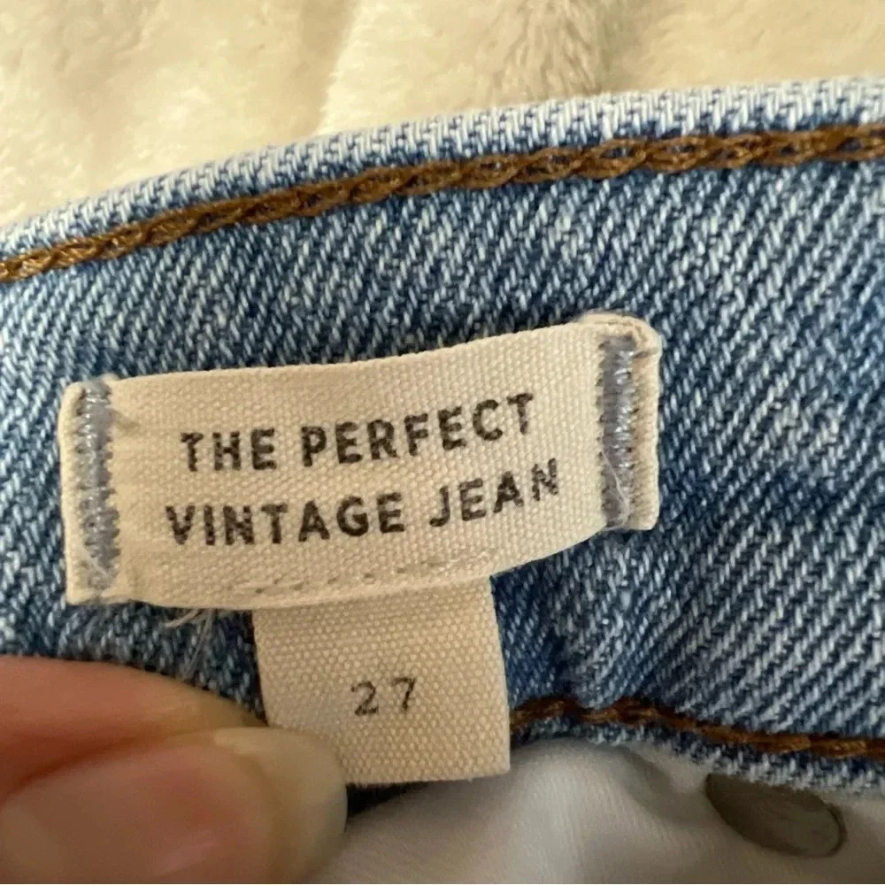 Madewell The Perfect Vintage Jean Size 27 Light Wash High Rise Distressed
